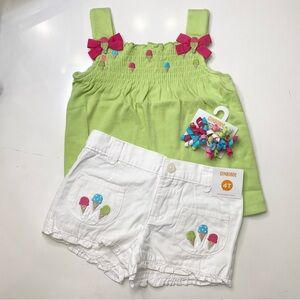 NWT Girls Gymboree Sz 4T 4 Shorts Tank Top 2pc Shirt  Summer Bundle New